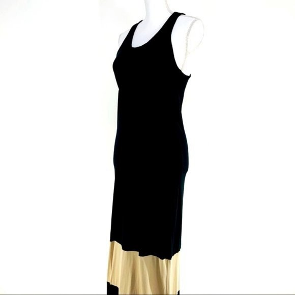 MOSSIMO / Black & Tan - Color Block Maxi Dress / Small - Picture 8 of 11